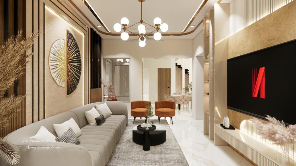 Living room to dinning and puja view