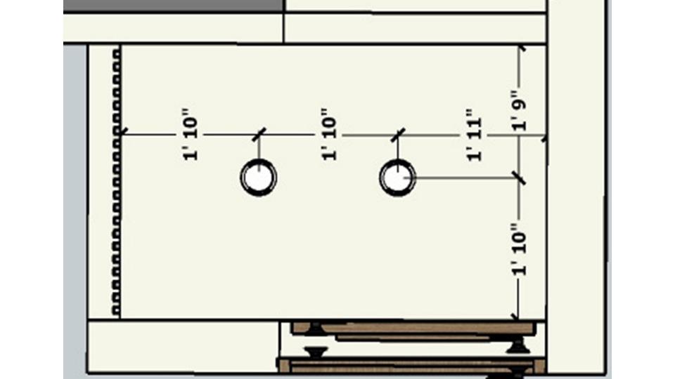 Foyer area false ceiling view  2d dimensions