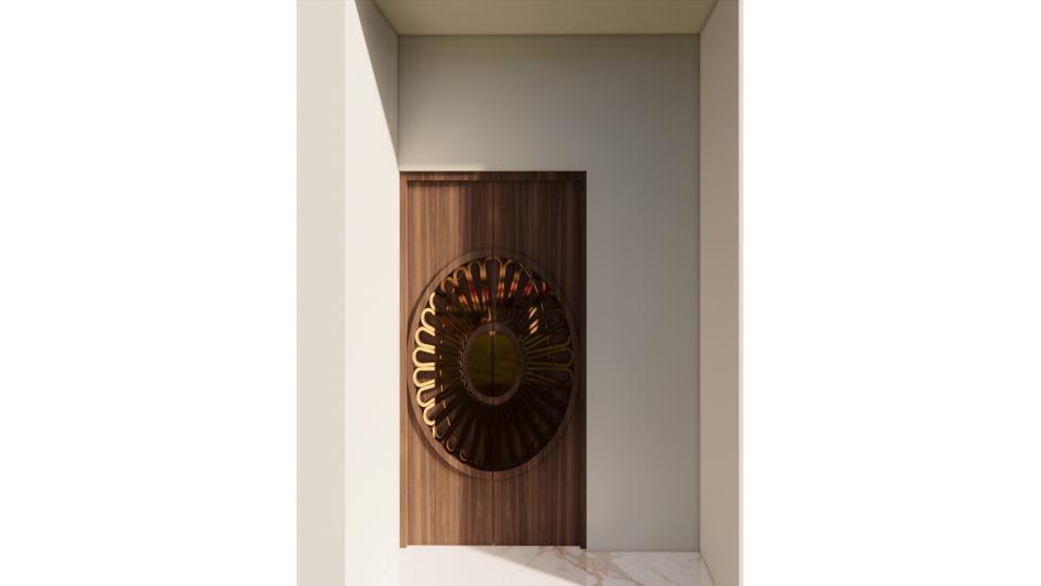 Foyer entrance decorative safety door