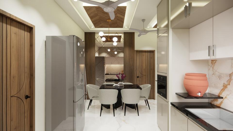Showing dining area from kitchen area view