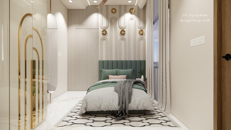 Bedroom bed back panelling