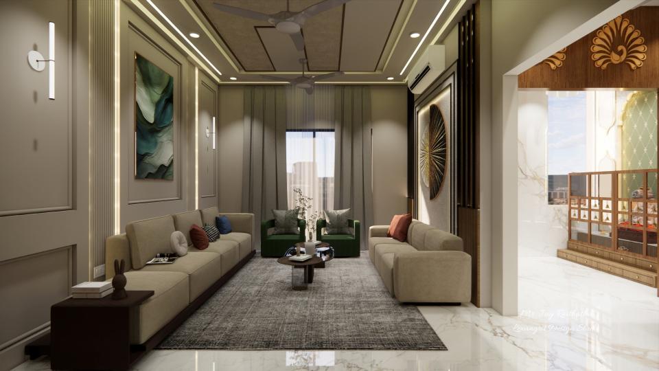 living room full height cuirtain wall