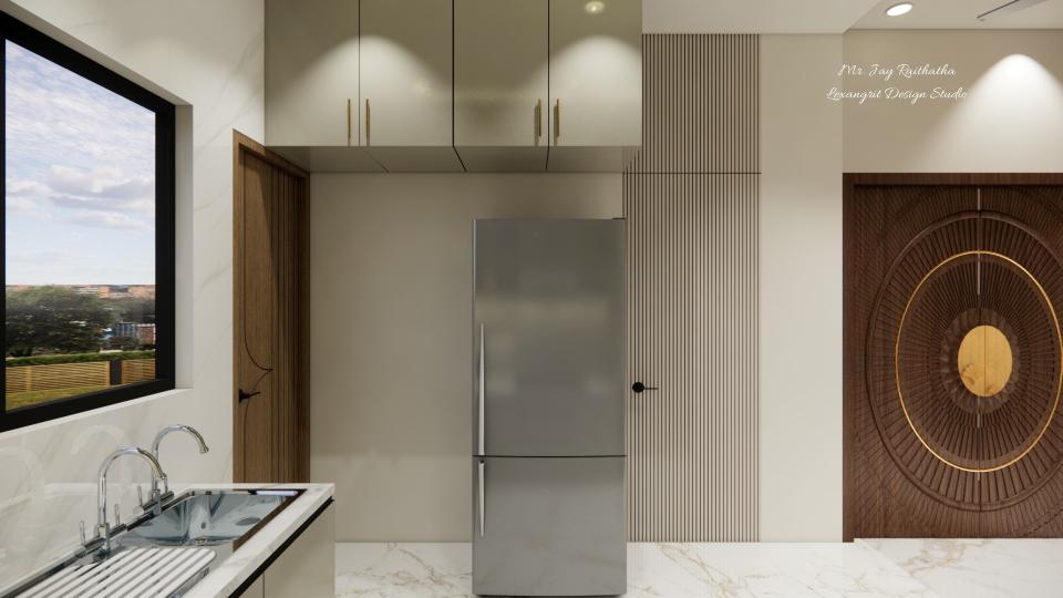 Moduler kitchen fridge wall