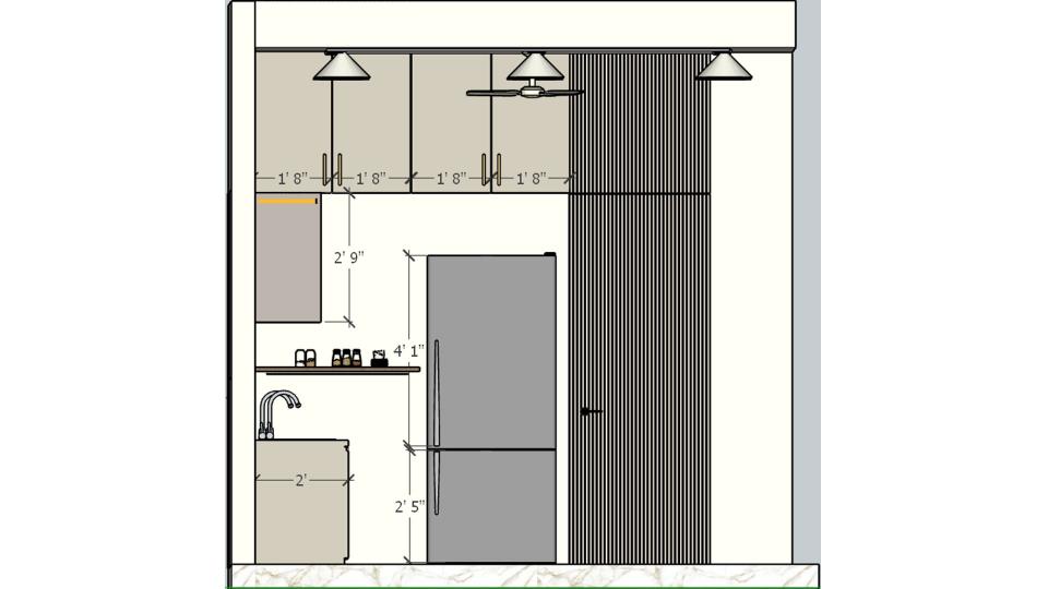 Moduler kitchen fridge wall size