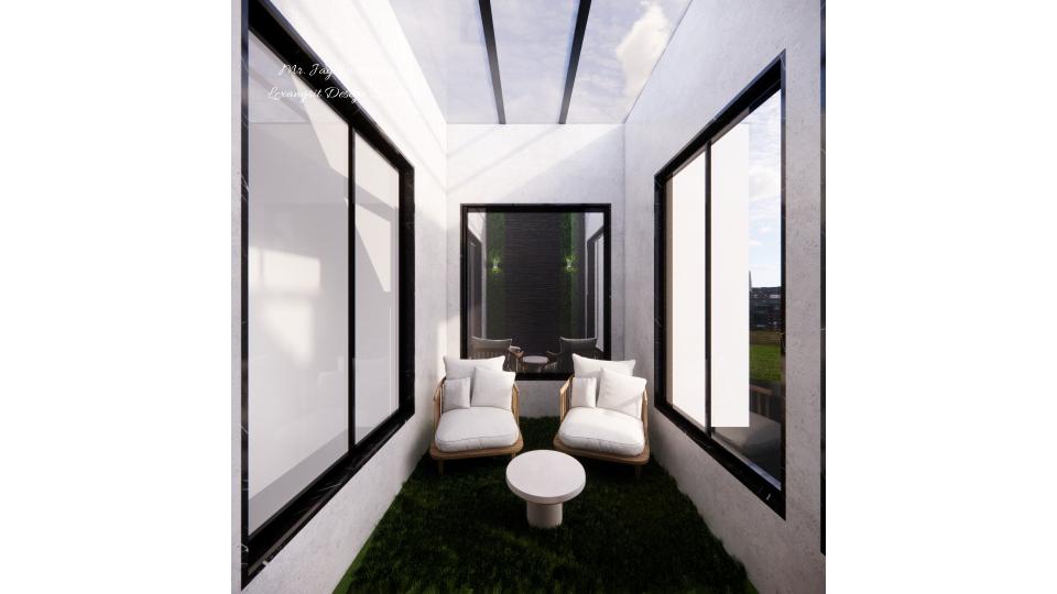 seating chair in courtyard