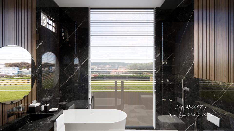 Bathroom entrance view to window view