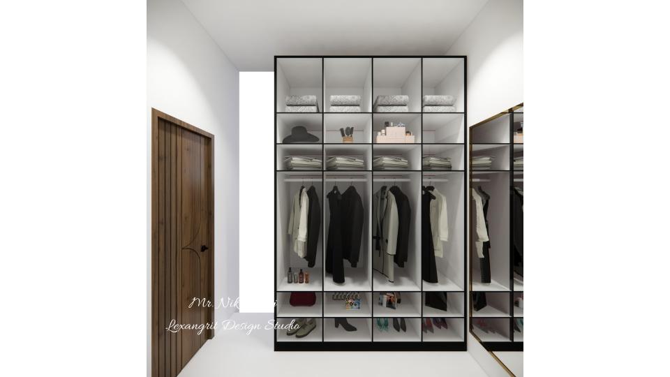 Dresser area showing transparent glass  wardrobe