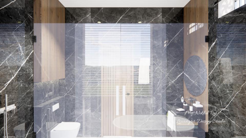 Shower area to entrance door view