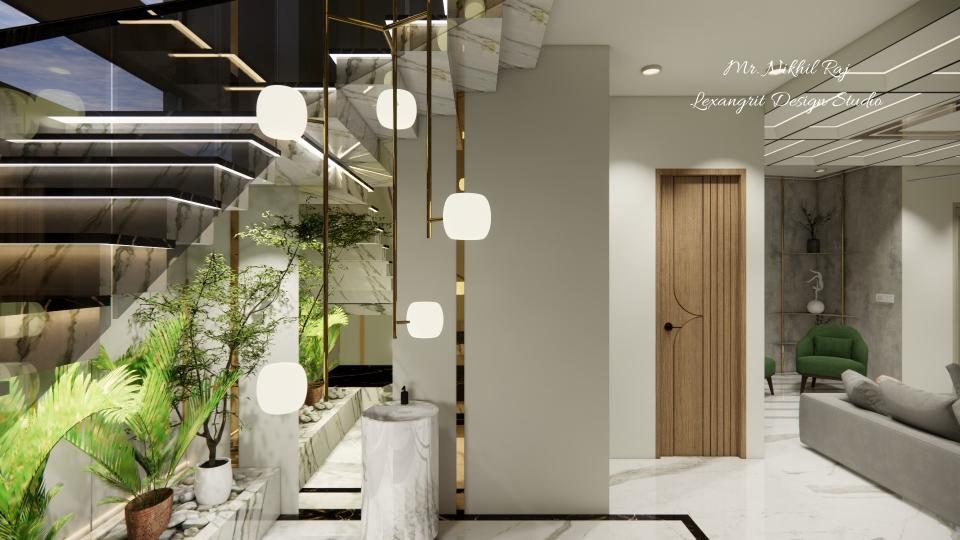 Staircase side hand wash area