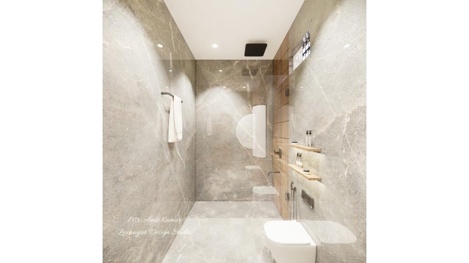 After entrance toilet showing WC area and shower area
