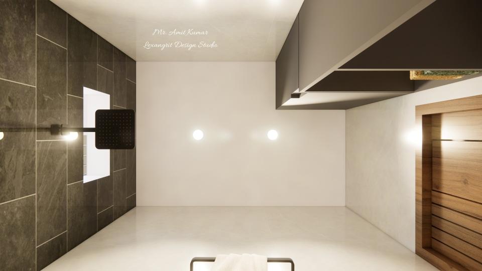 Ceiling showing the placement of recessed spotlights.