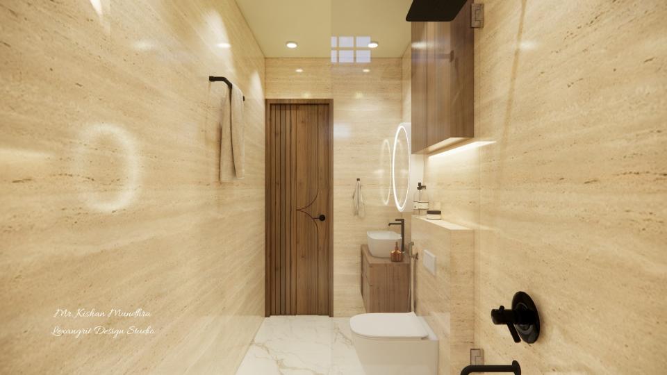 Toilet entrance door view