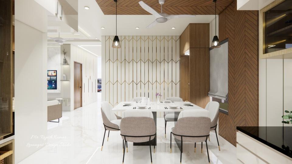 Dining seating area and decorative wall design