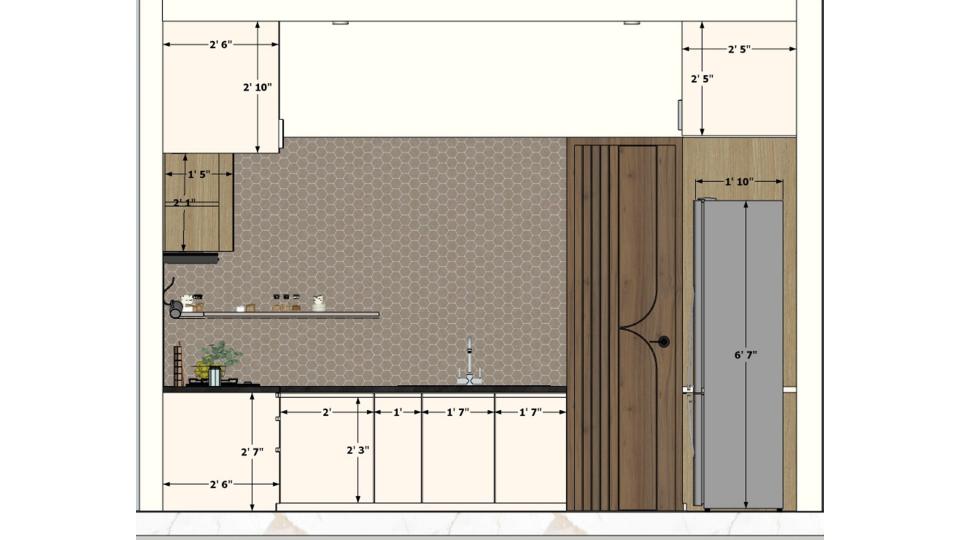 Kitchen area cooking , washing area 2d dimensions