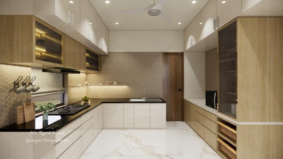 Kitchen area cooking , washing area