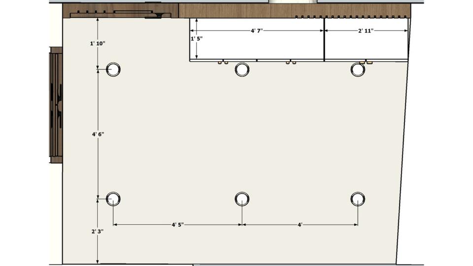 Porch area false ceiling view  2d dimensions