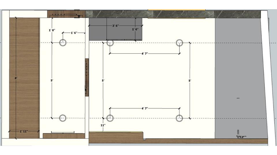 Washroom false ceiling view  2d dimensions