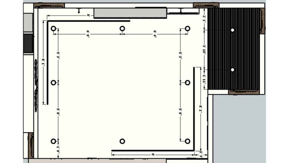 Bedroom false ceiling 2D dimension