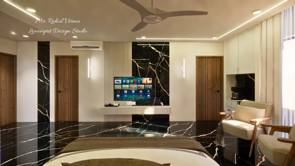 Bedroom showing bed to tv view