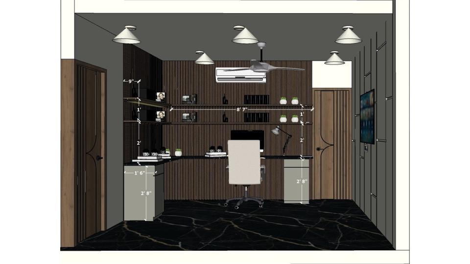Office area entrance 2D dimensions