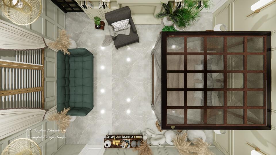 Photo studio interior 3D floor plan layout showing studio space planning and room design for a modern photography studio