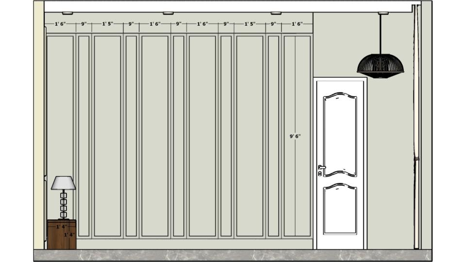 Wall pop moulding design 2d dimensions