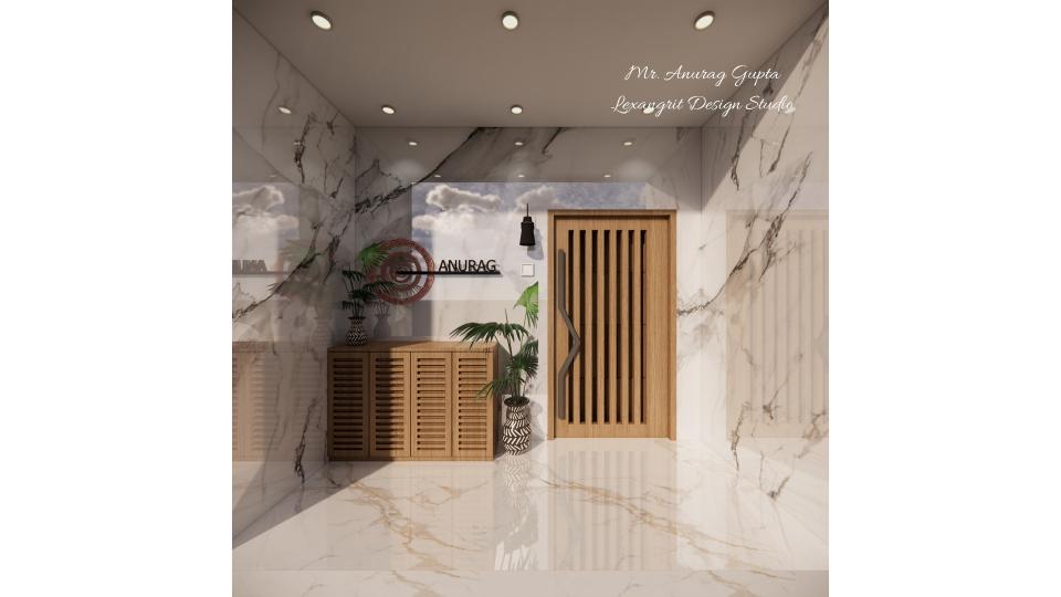 Image of the foyer area view and show rack