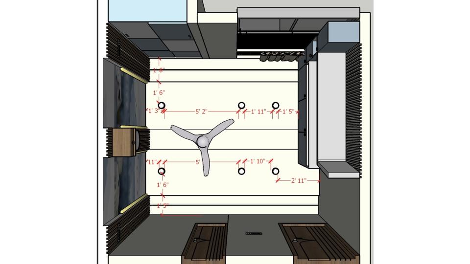 Kids bed room false ceiling view 2d dimensions