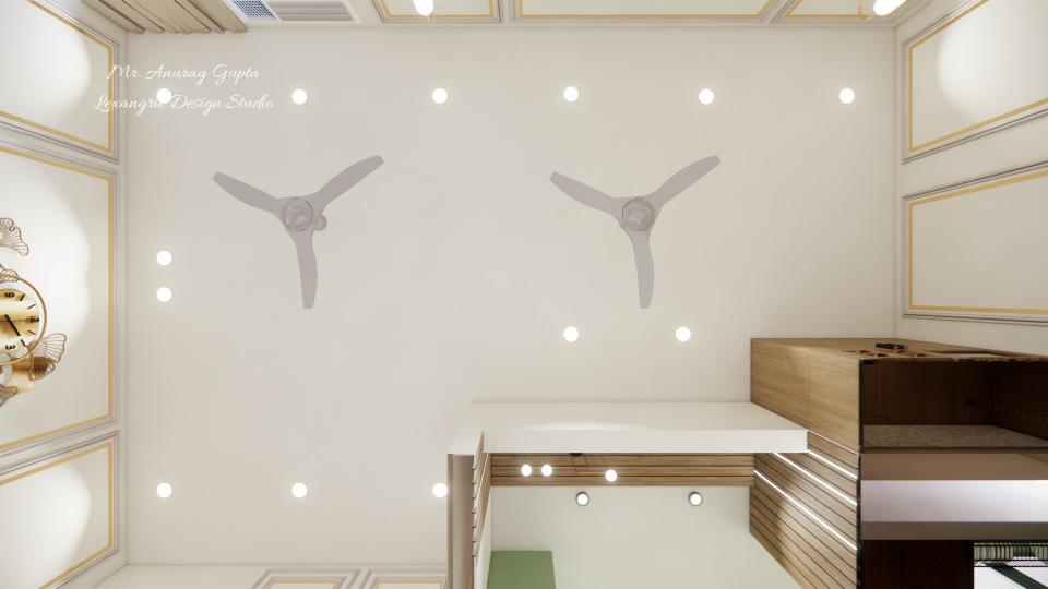 Living & Dining two fan false ceiling view