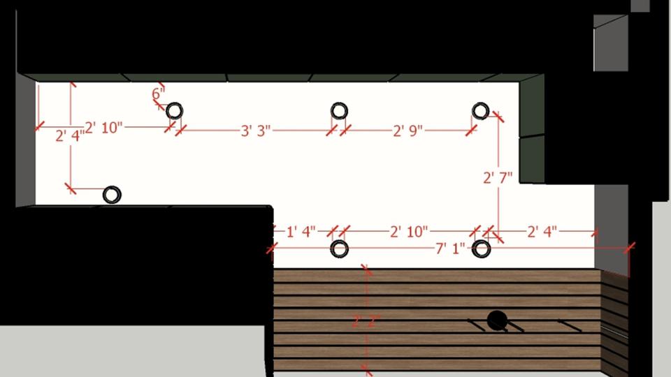 Modular Kitchen false ceiling view  2d dimensions