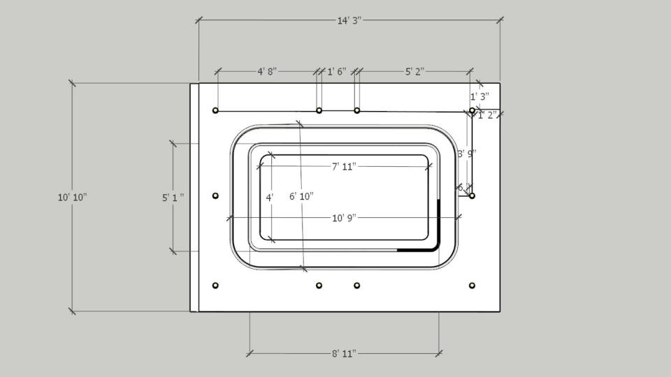 Drawing room false  ceiling view 2d dimensions