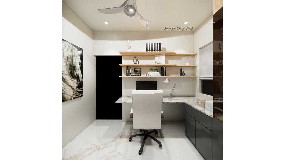 Image of the study room showcasing a comfortable reading area