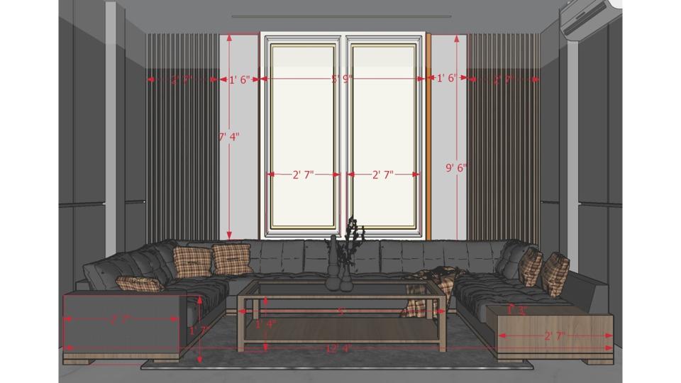 Luxurious theater seating area and decorative wall design 2d dimensions