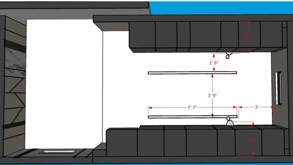 Modular kitchen false ceiling view  2d dimensions