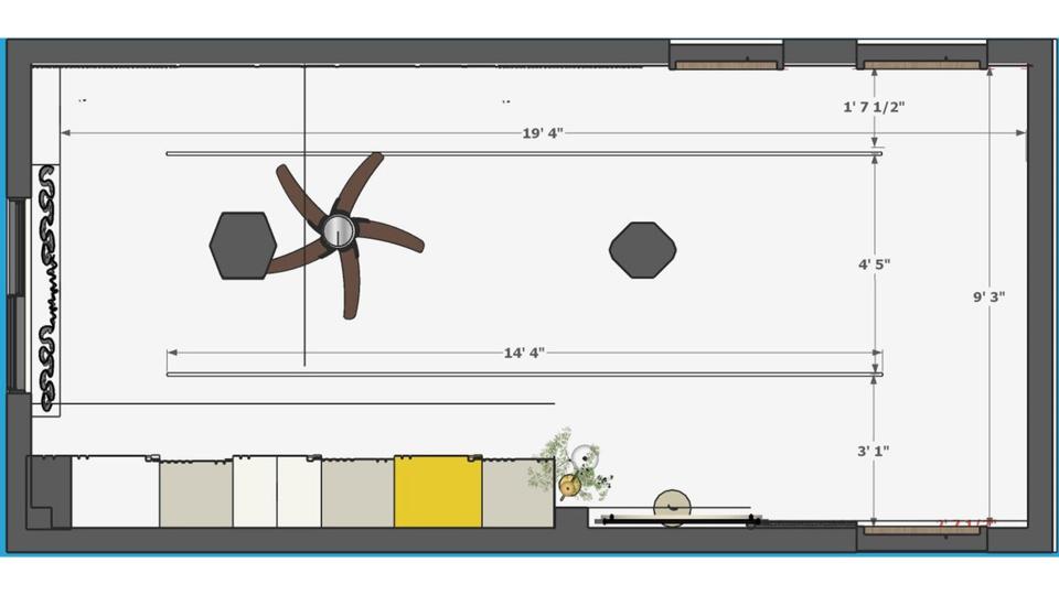 Parents bedroom false ceiling view  2d dimensions