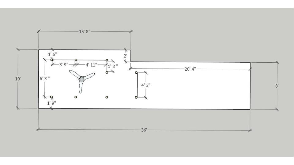 Porch area false ceiling view  2d dimensions