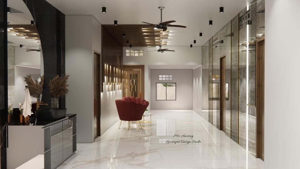 Showing decorative lobby area  and seating area with decorative basing area