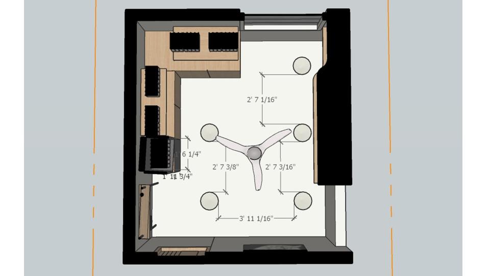 Study room fasle ceiling view  2d dimensions