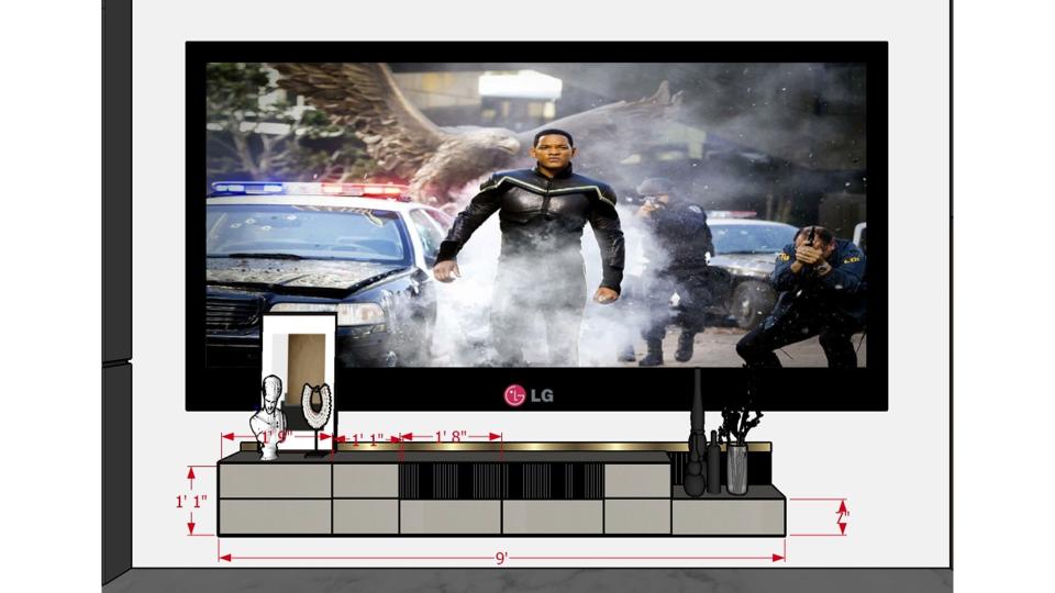 TV unit 2d dimensions