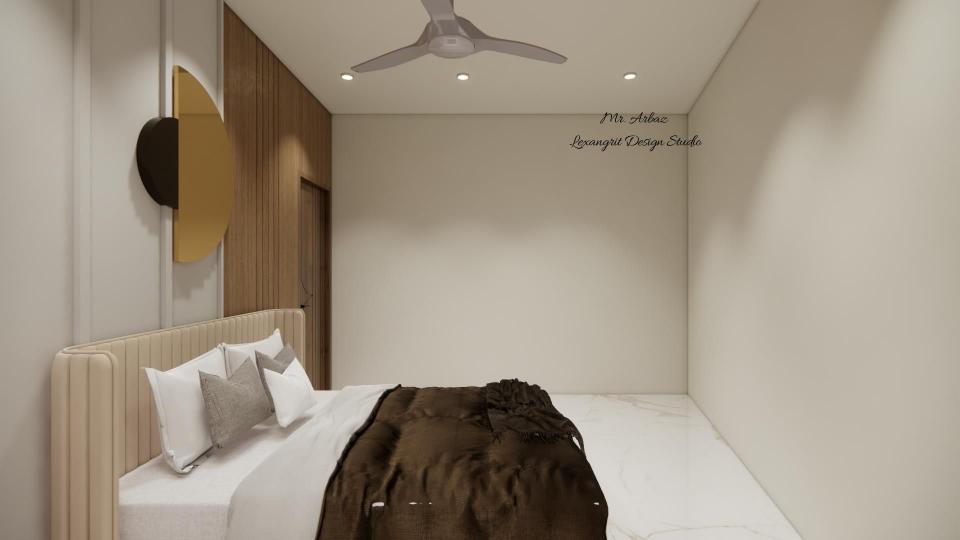 image of the master bedroom2 featuring a luxurious bed with a tufted headboard against an accent wall