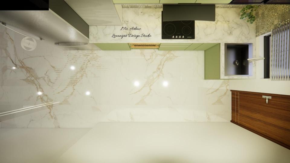 Modular kitchen top view