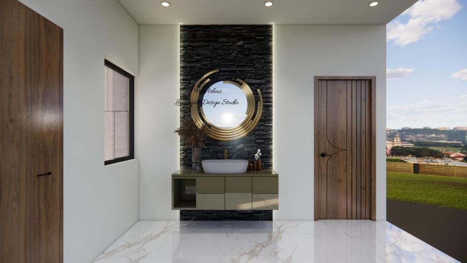 Vanity unit and decorative mirror