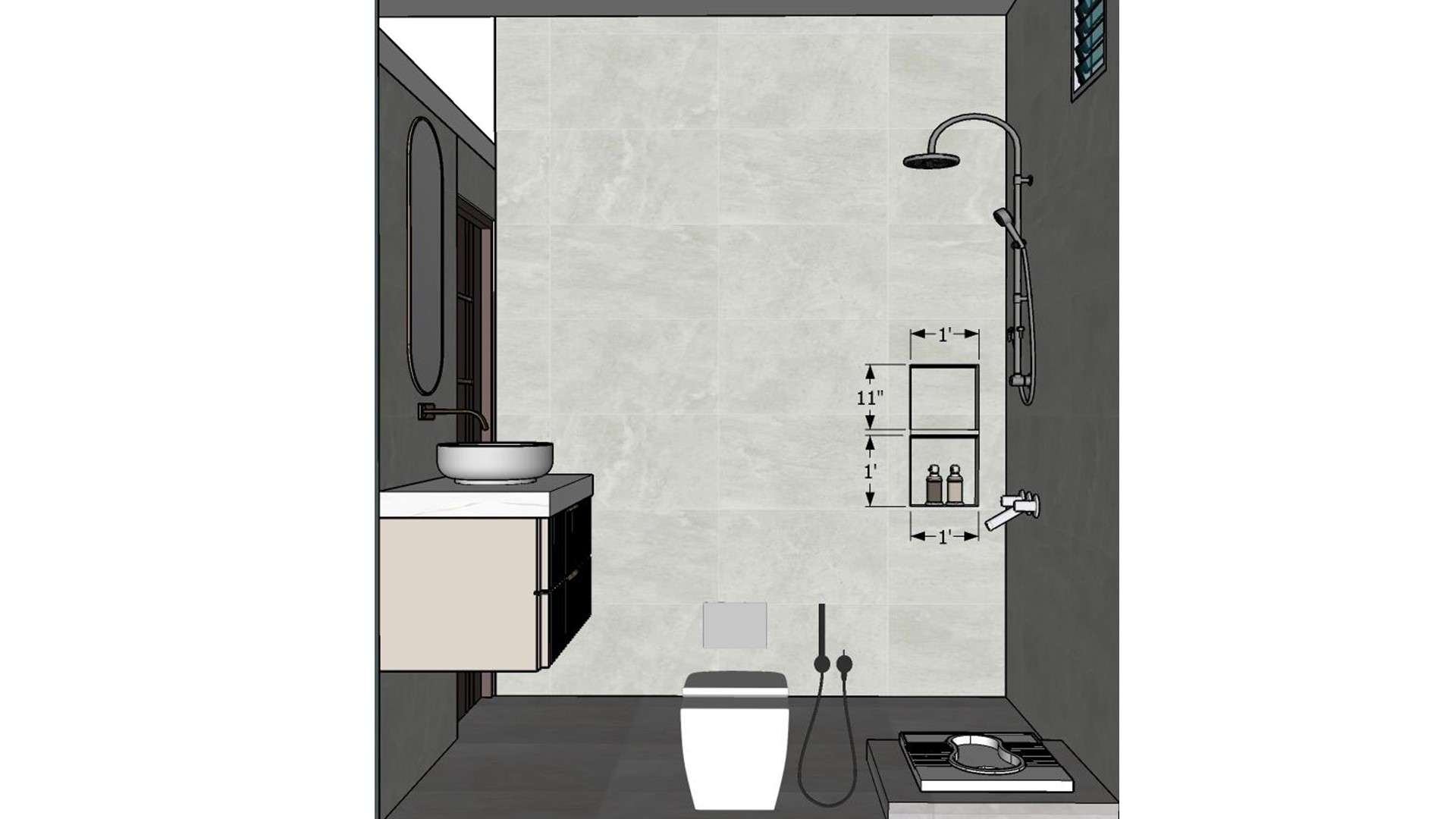 bathroom measurement