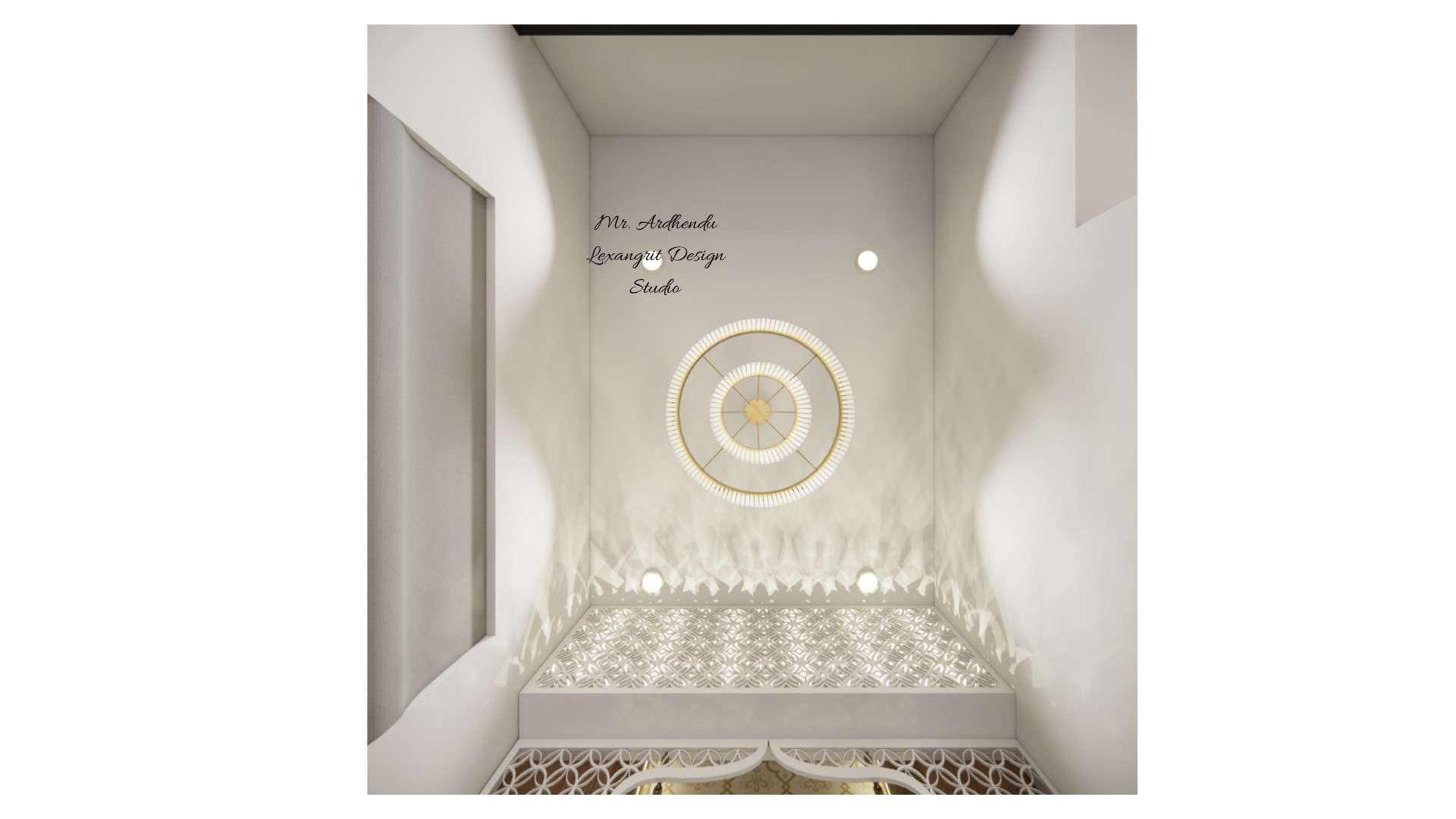 puja room false ceiling view