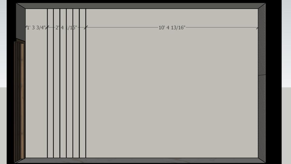 Image of the master bedroom displaying a comfortable seating area with a chaise lounge, side table, and a lamp against a decorated wall 2d dimensions