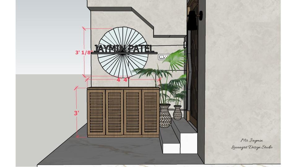 Foyer area decorative shoes unit & name plate