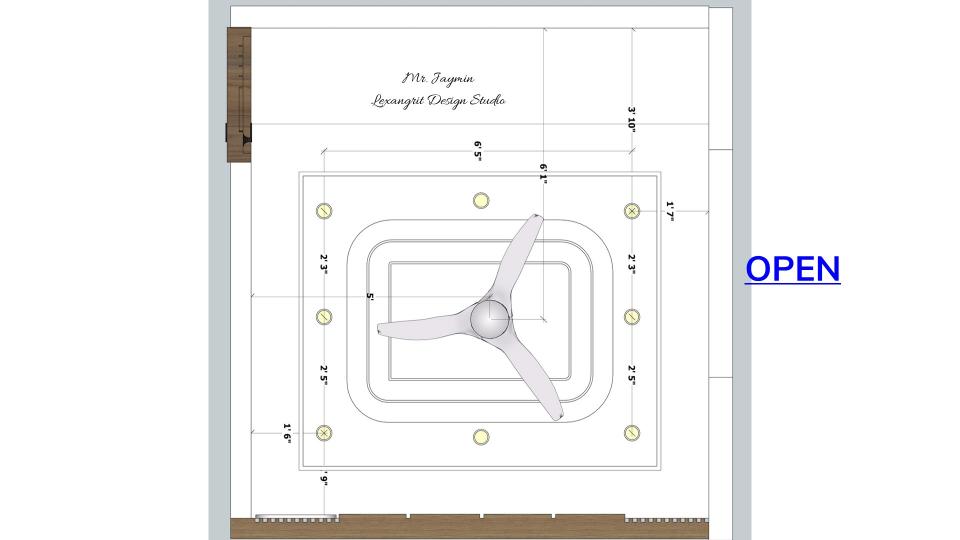 Ground Floor Bedroom false ceiling view  2d dimensions