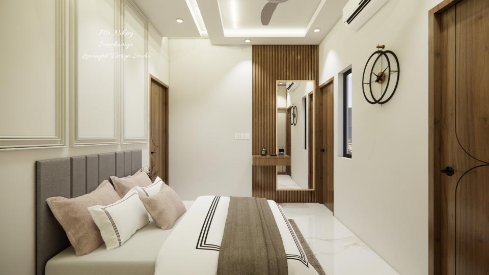 Bedroom 1 displaying luxury bed and dressing unit