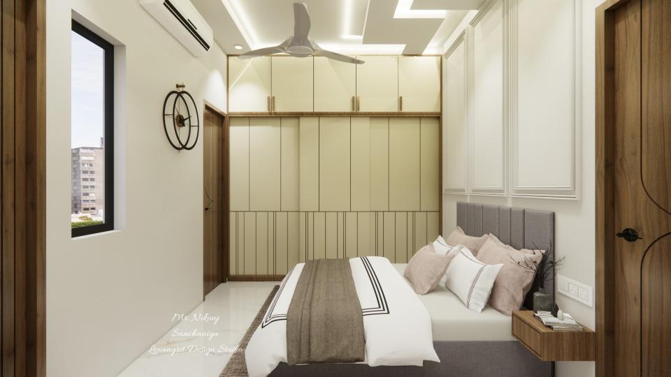 Bedroom 1 displaying luxury bed,side table and sliding wardrobe