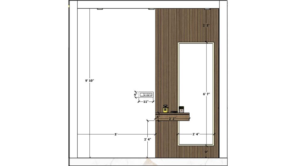 Bedroom 1 dressing unit 2d dimensions